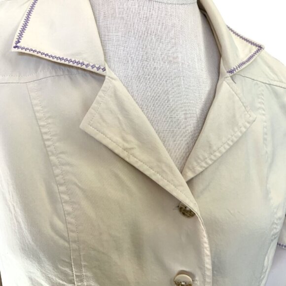 VTG Liz Claiborne Silk Button Front Top Embroidered Theater/Drama Masks M #88D - Picture 5 of 9